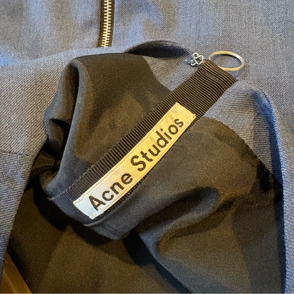 Acne Studios || Chow Bistretch Shift Mini Dress Mod Blue Zippers 40 US 8 - Picture 8 of 9